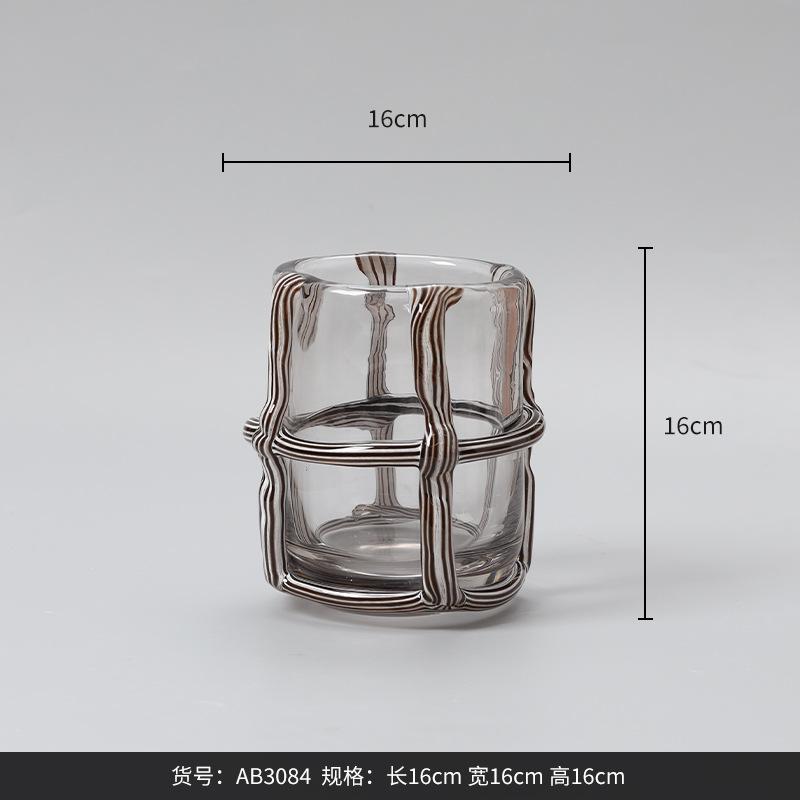 Glass Vase Transparent Straight Cross Flower Vase Floral Arrangement Accessories Terrarium Home Decoration Accessories