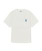 Emelbi Vintage Denim-Like Monogram Big Lux Oversized Short Sleeve T-Shirt Ny (Cream)