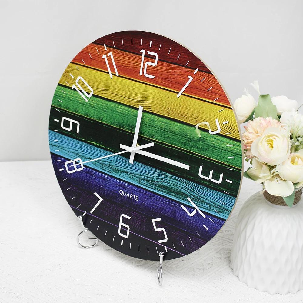 12 Zoll Massivholz Kreative Wanduhren Wohnzimmer Stille Nordische Einfache Quarzuhren Mode Einfache Uhr Große Wanduhr