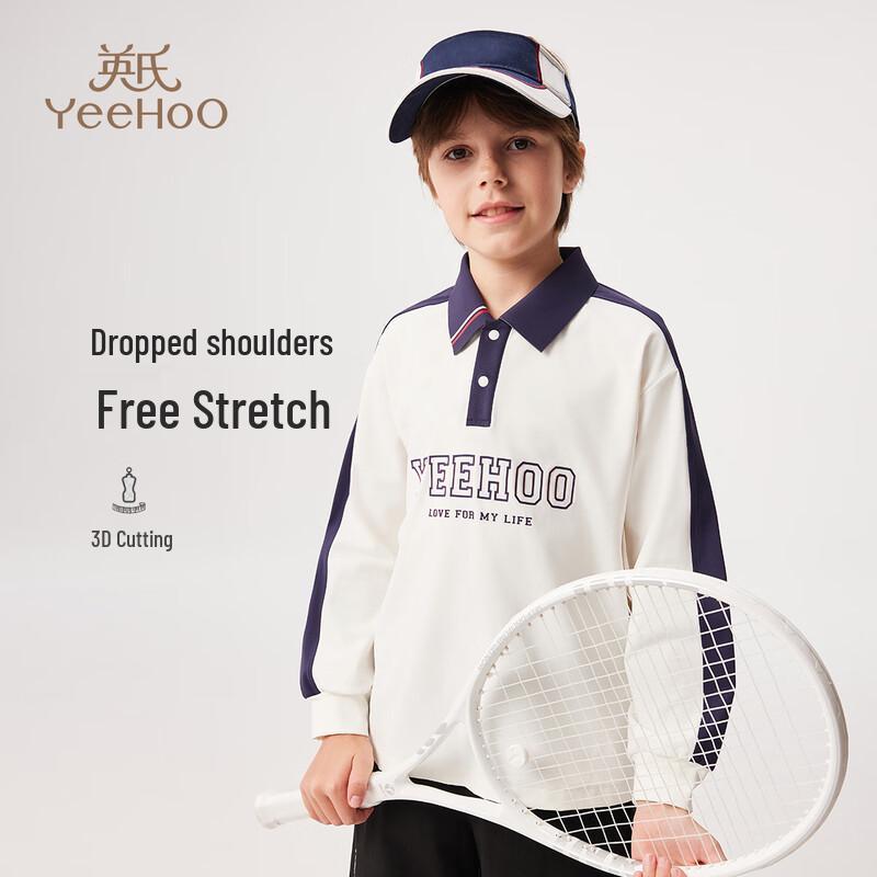 YEEHOO Boys' Quick-Dry Anti-Bacterial Long Sleeve Polo T-Shirt