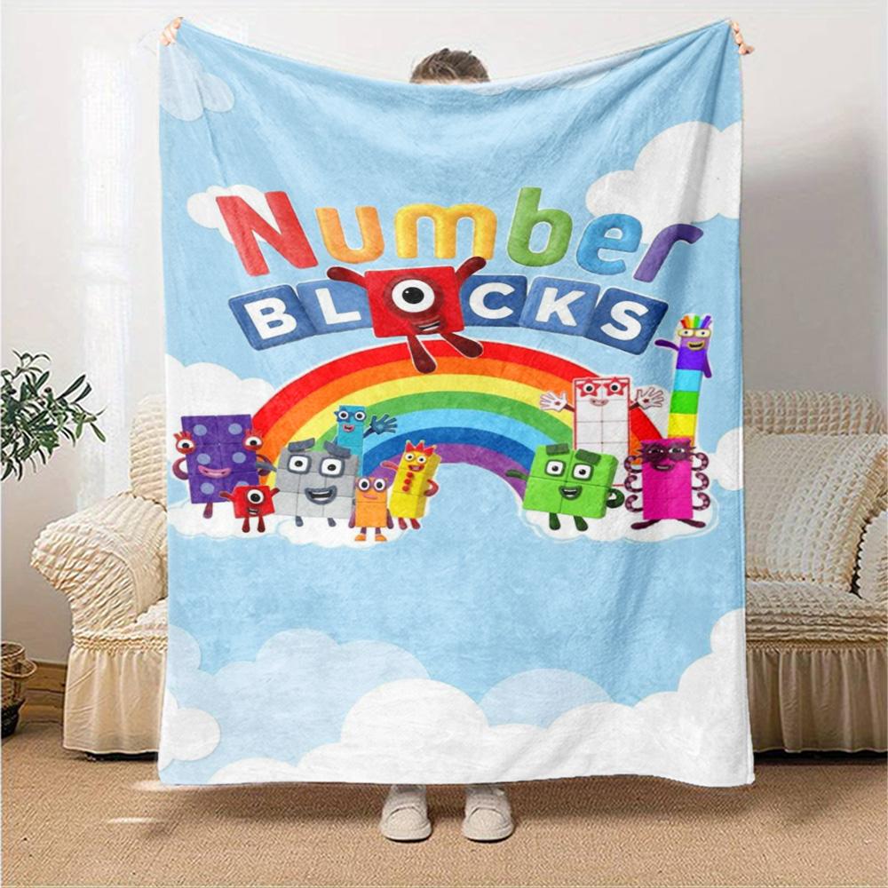 Coperta in Flanella Stampata Numberblocks Alta Qualità Calda Confortevole Coperta per Tutte le Stagioni Perfetta per Regali Decorazione Casa