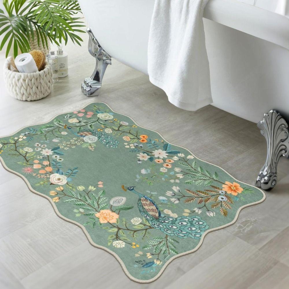 Non-Slip Indoor Door Mat Soft Small Kitchen Rug Butterfly Entryway Rug  for Bathroom Bedroom