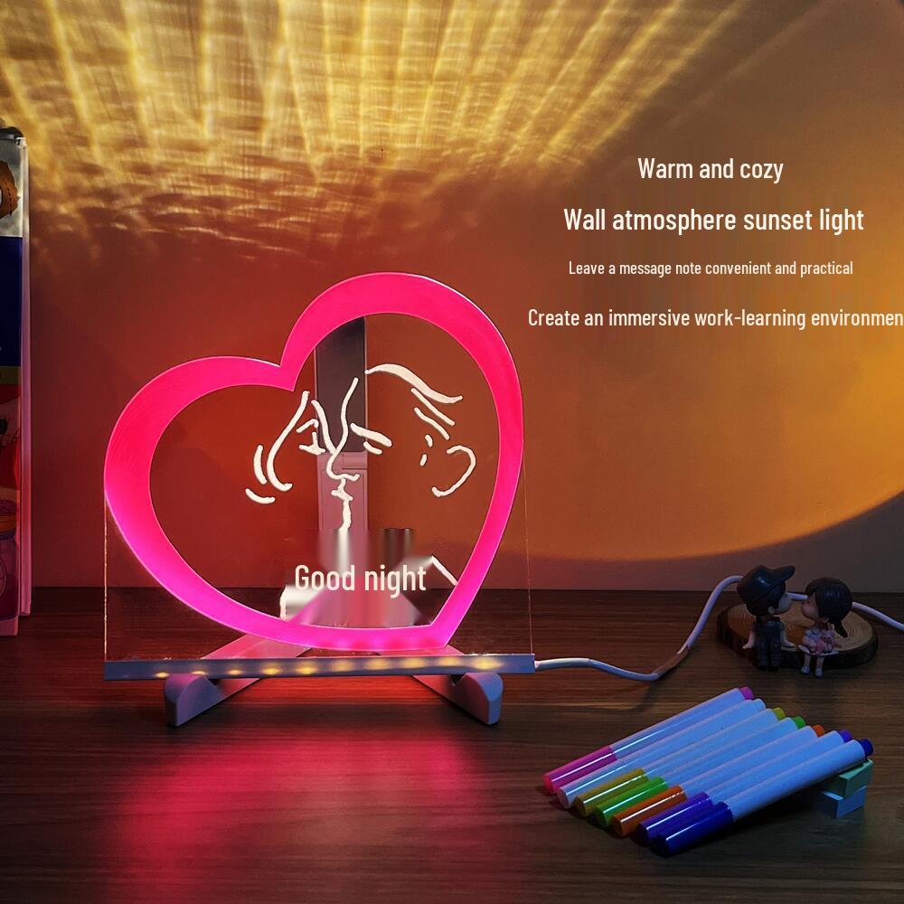 Kinder Acryl LED Graffiti Message Board mit löschbarem farbigem Glas und Nachtlicht