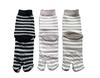 Tabi Socks with 3 Elastic Loose Cotton Outer Striped Set Women's Non-Slip Finish, Pairs, Cuffs, Fit, 100% Thread, Pattern, 3-Pair (Colors Available)