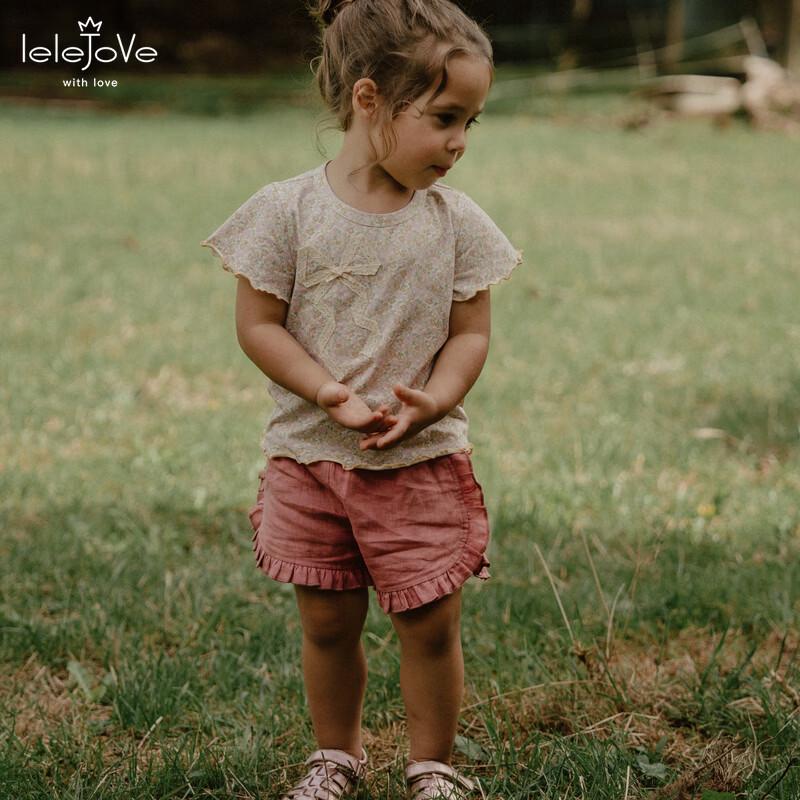 LELE JOVE Kids' Sweet Bow Short Sleeve T-Shirt