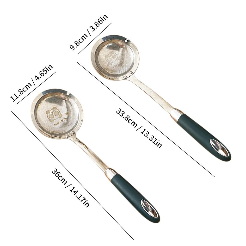 304 Stainless Steel Fine Mesh Skimmer Spoon Fat Skimmer Spoon Hot Pot Filter Scoop Kitchen Gadgets Strainer Colanders