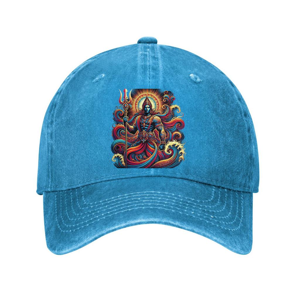 Lord Shiva Trident Indian God Graphic Baseball Cap Adjustable Cotton Casual Sun Protection Hat