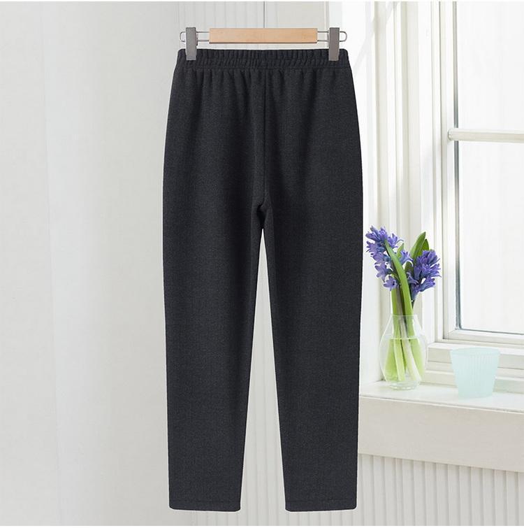 Mom's Warm Winter High-Waisted Velvet Straight-Leg Pants for Seniors