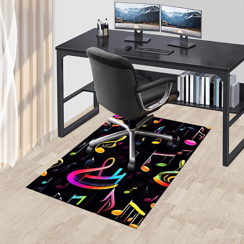 1PC Music Notes Extra Large Non Slip Floor Carpet, Office, Family, Bedroom, Studio Large Area Rug Indoor Rugs, Vibrant Colors