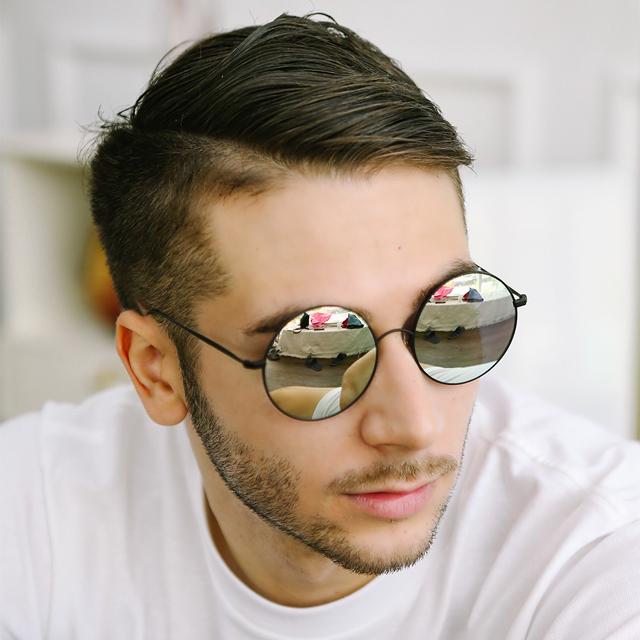 Eonadeoluteu Titanium Sunglasses Zelda Mirror Round