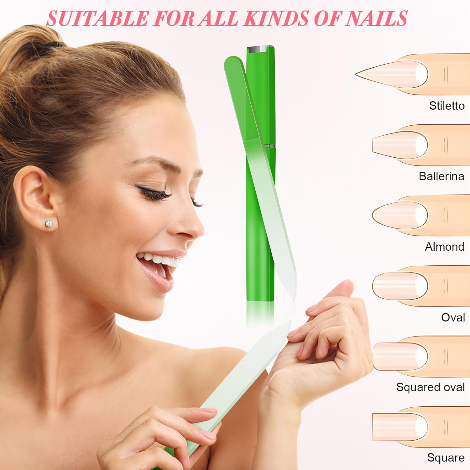Stocking Stuffers, NICEMOVIC 6 Pack Glass Nail File, Nail File for Natural Nails, Christmas Gifts for Teen Girls, Women, Adults, Party Favor Small