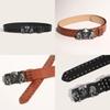 Punk Nonmainstream Men Pu Leather Belt Skull Head Buckle Clothing Accessories