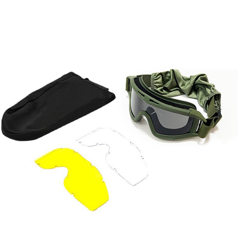 Impact-Resistant Tactical Combat Goggles - Windproof & Sandproof Shooting Glasses for Outdoor Use