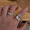 Unique Geometric Style 925 Silver Ring Trendy Lightweight Elegant Accessory For Women