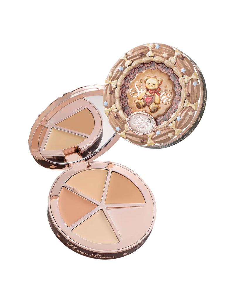 Flower Knows Colección Perla de Concha Polvo Horneado Color Mixto Polvo Miel Polvo Fijador de Maquillaje Mate Transparente Brillo Bronce Natural
