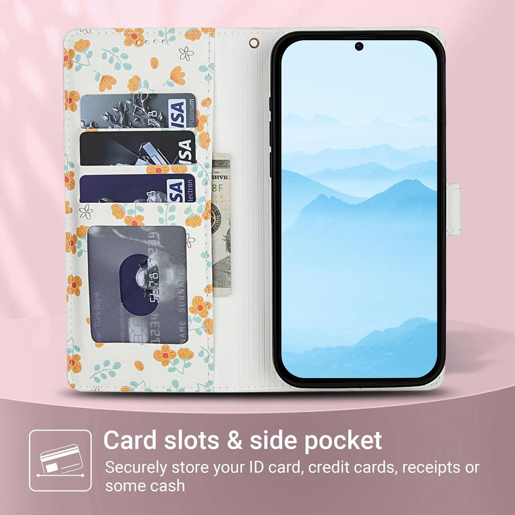 For Honor 400 Lite 5G Wallet Case Rhombic Floral Design Leather Flip Phone Cover with Strap