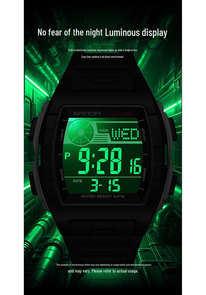 SANDA Multi-Functional Big Dial Watch with Alarm, Snooze, Countdown for Junior & Senior High School Students