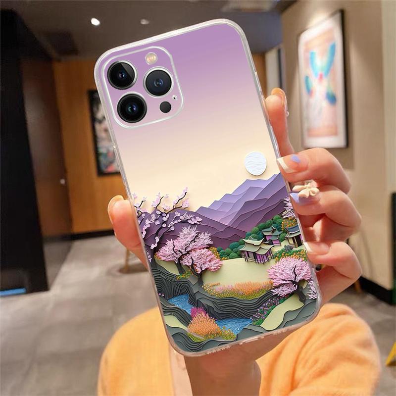 Landscape Art Phone Case For iphone 17 Pro Max Air 16 15 14 13 Pro Max 15 16 Pro 15Plus