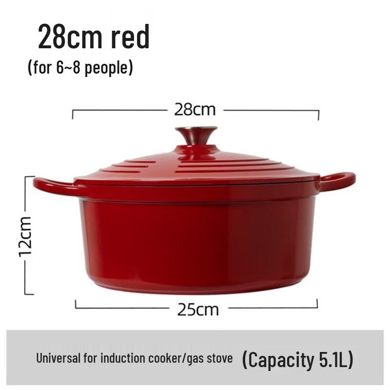 MINGJUE 28cm Non-Stick Enamel Casserole Pot
