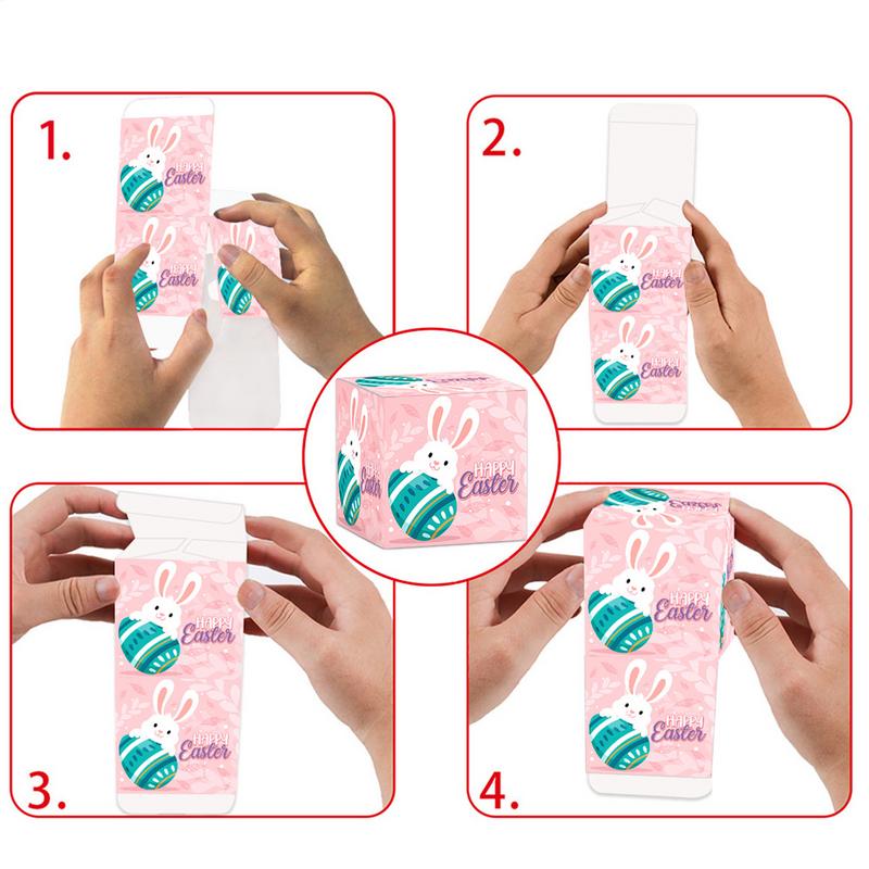 Easter Treat Boxes Easter Goodie Boxes Happy Easter Reusable Goodie Boxes for Kids Treat Bags for Wrapping Egg Hunt