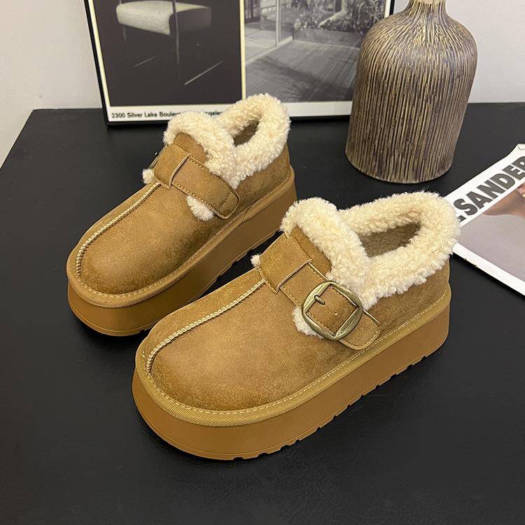 Women's Thick-soled Winter Lightweight Warm Winter Cold Padded Snow Boots Non-slip Wear-resistant Casual Sneakers Cotton Boots Fur Shoes