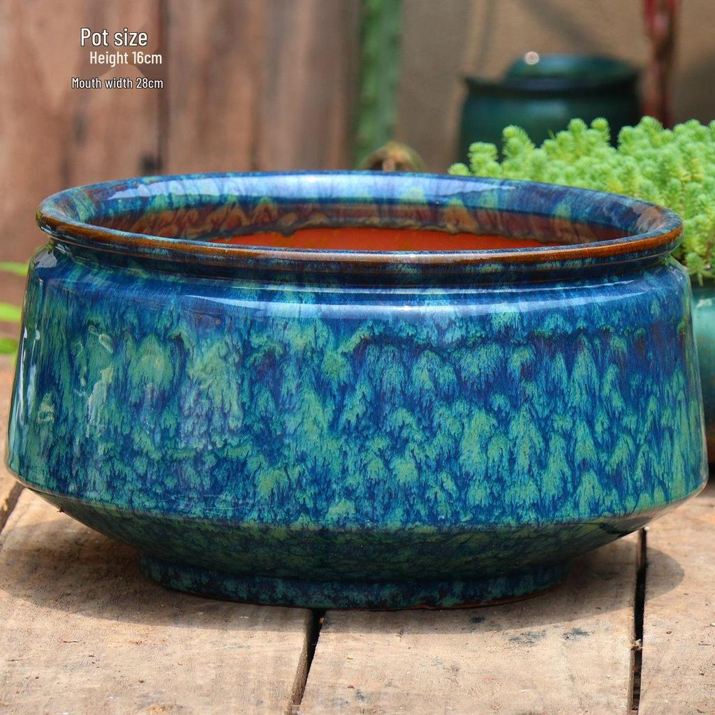 Large Handmade Ceramic Pottery Planter for Courtyard Landscaping - Ideal for Tall Orchids and Bougainvillea