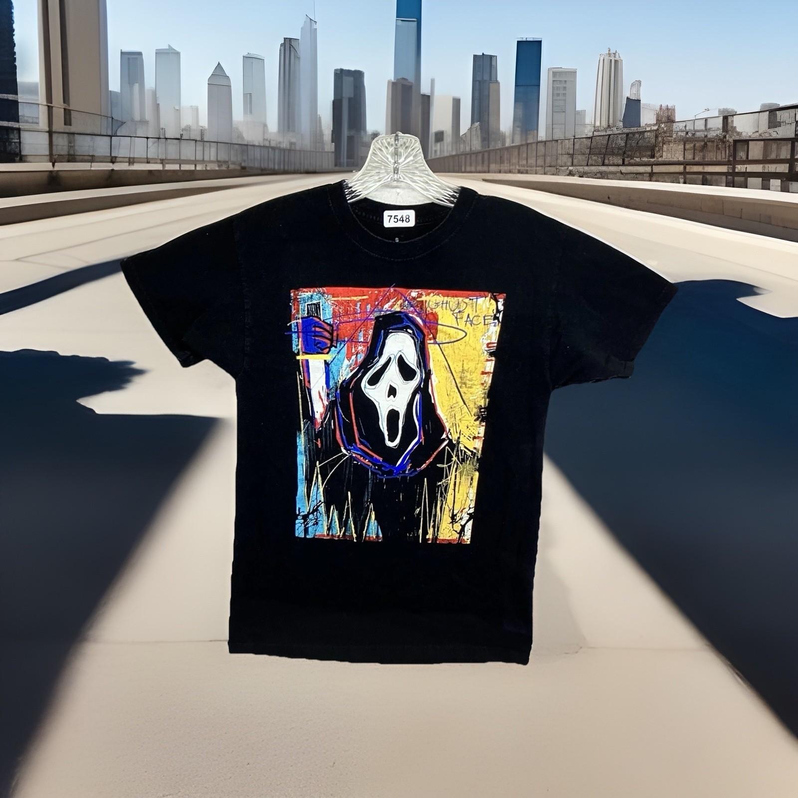 Ghost Face T Shirt Adult Small Black Art Paint Halloween Horror Scream Movie Unisex T-Shirt XXXXL