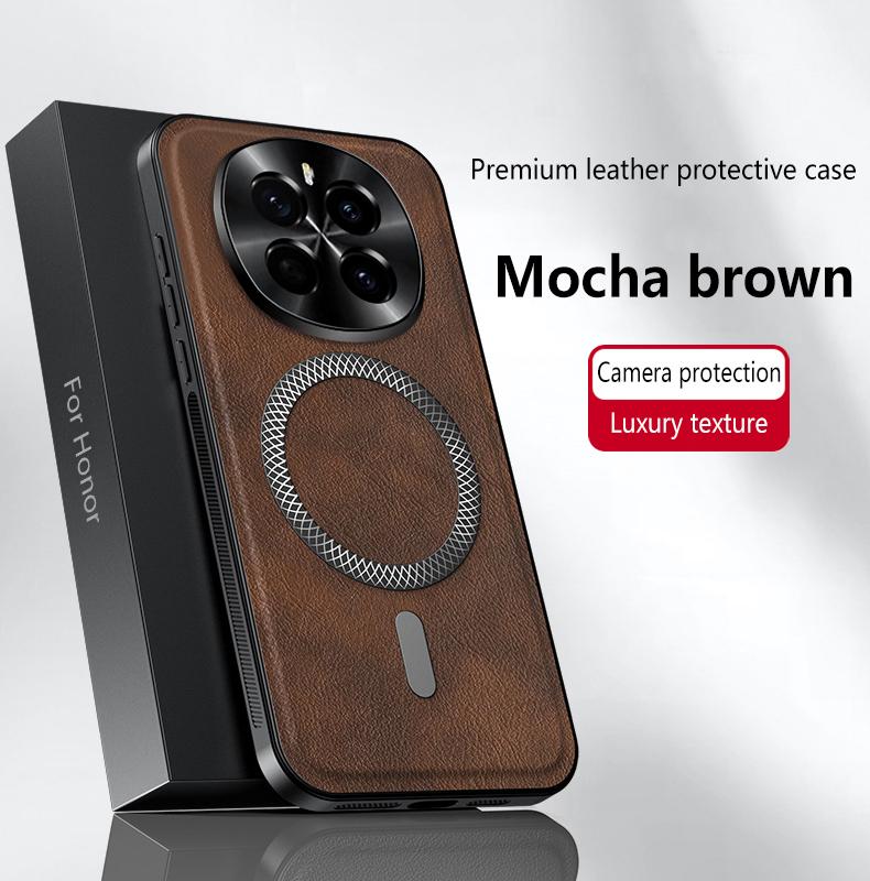 For Honor Magic 7 7 Pro  Leather Full-cover Magnetic Waterproof Shockproof Fingerprint Phone Case