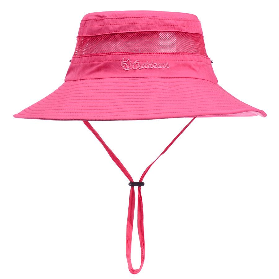 New solid color big edge bucket hat outdoor sunscreen breathable basin hat sun hat summer men's and women's sand hat
