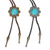 Turquoise Pendant Bolo Ties Business Neckwear Western Necktie Business Shirt Bolo Tie Decorative Tie for Casual Formal
