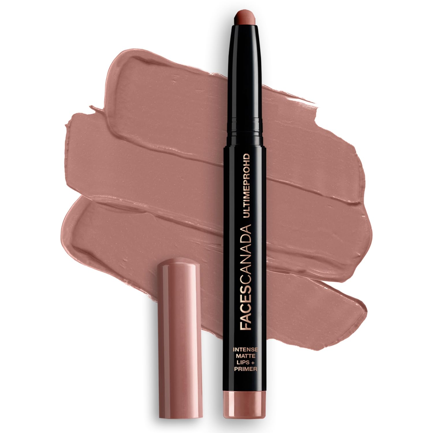 FACES CANADA Ultime Pro HD Intense Matte Lips + Primer - Rosy Brown N04, 1.4g | 9HR Long Stay | Primer Infused For Flawless HD Matte Finish | Int