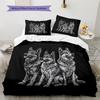 Black German Shepherd Pattern Bedding Home Decoration Birthday Gift (1 * Duvet Cover + 2 * Pillowcase, Without Core)