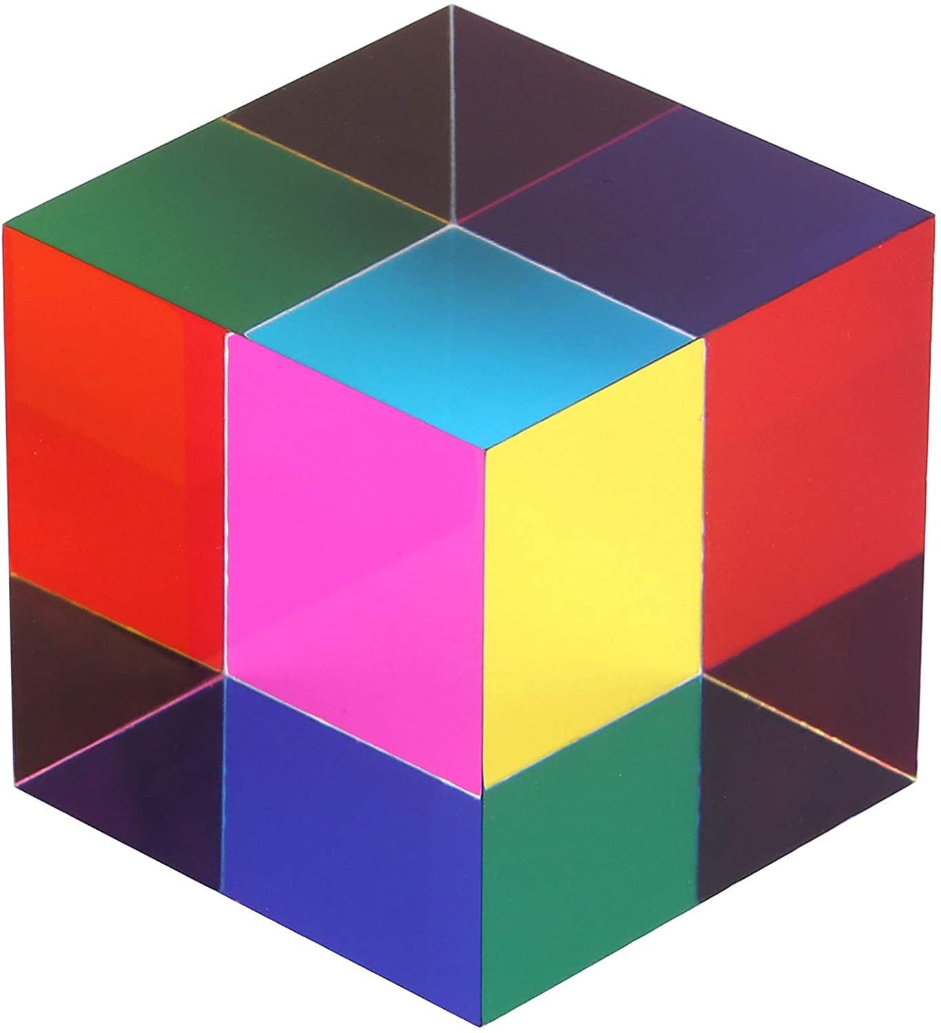 

Cube Prism, CMY Cube, Color Cube, Acrylic, Translucent, Smooth, Decorative, Soothing, 50mm, 40mm (50mm)
