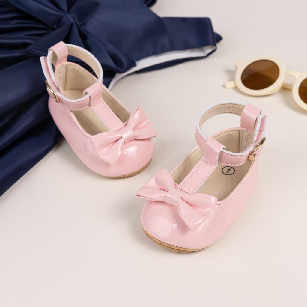 2024 Classic Style Patent Leather Baby Princess Bow Shoes Toddler Shoes