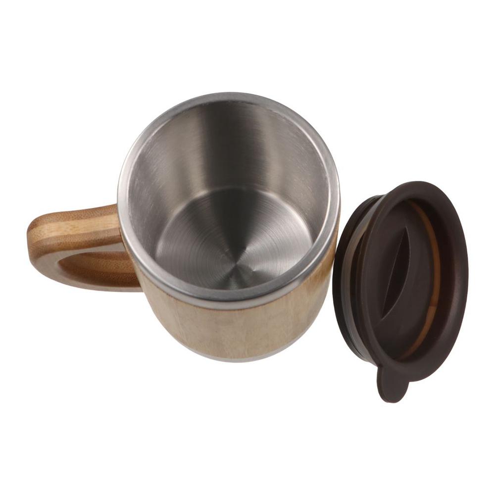 Bamboo Insulated Water Bottle 304 Stainless Steel Travel Cup Thermos Insulated Mug  Coffee