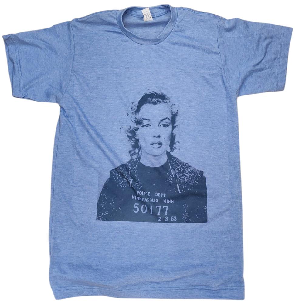 Marilyn Monroe mugshot tshirt Graphic vintage blue retro soft style gift idea Unisex T-Shirt M
