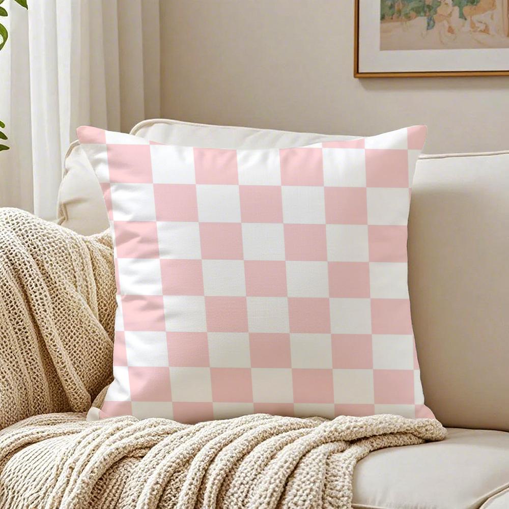 Fashion Checkerboard Plaid Classic Trendy Textile Cushion Cover Pillowcase Antidustmite Living Room Sofa Decor Cushion Room