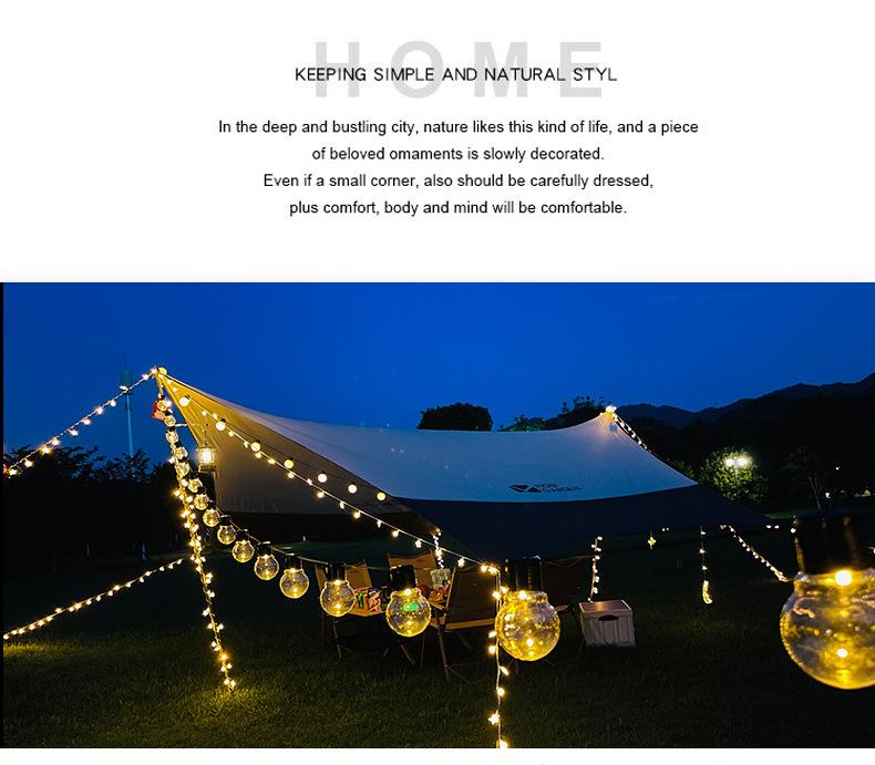 Outdoor LED String Lights - Round Ball Bulbs for Camping, Weddings, Stage, and Parties