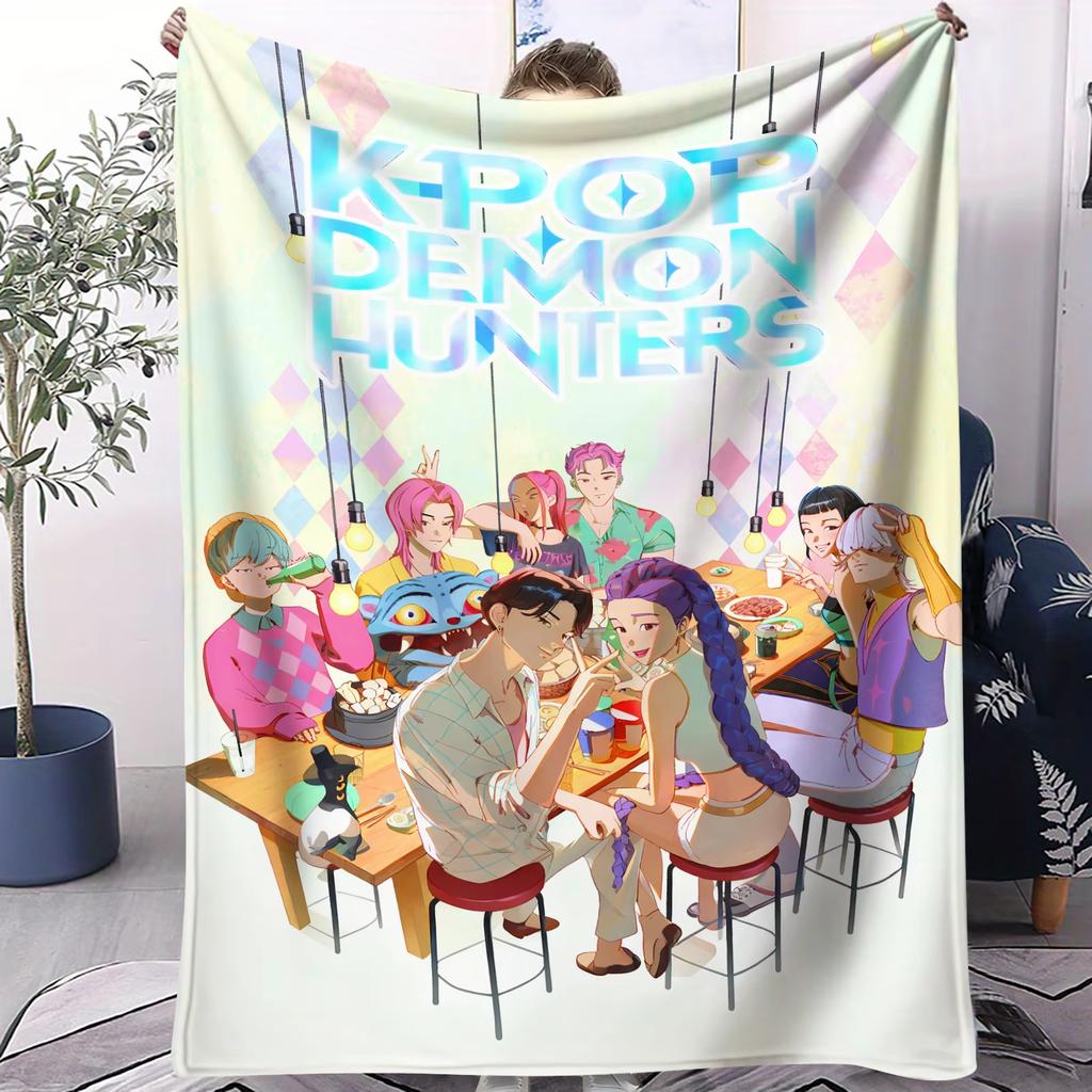 K-Pop Hot Group HUNTR/X & SajaBoys Fleecedecke Niedlich Anime Super Warm Qualität für Reise Büro Zuhause Couch Fans Must-Have Geschenk