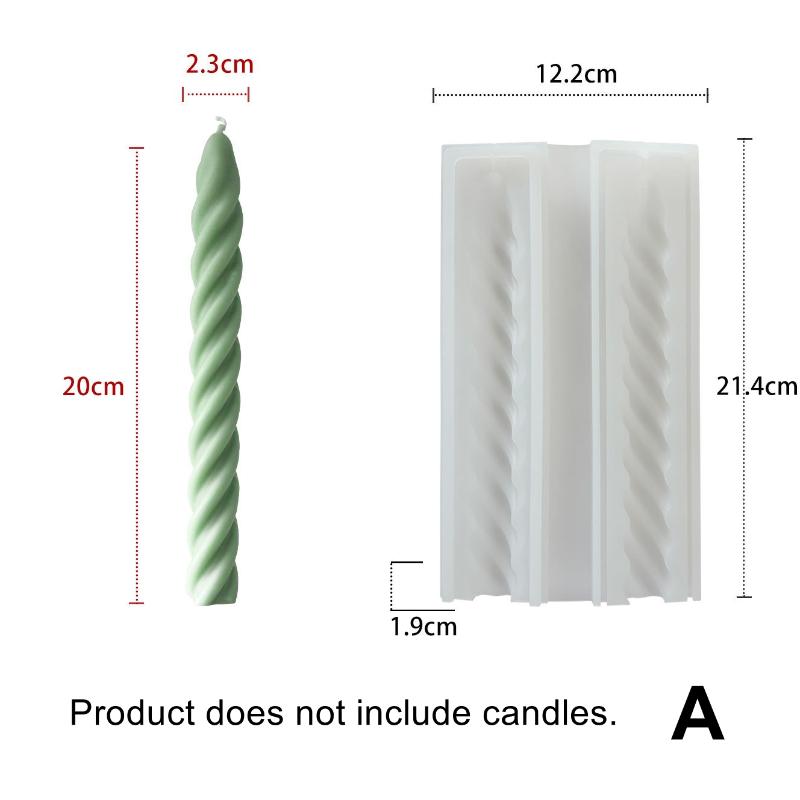 Long Spiral Silicone Candle Mold DIY Twisted Long Rod Wax Stick Craft Molds Home Decor Tool Geometry Candles Making Supplies