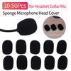 10-50Pcs Sponge Microphone Head Cover Mini Replacement Sponge Headset Mic Foam Cover Protective Cap for Head Collar Meeting Mic
