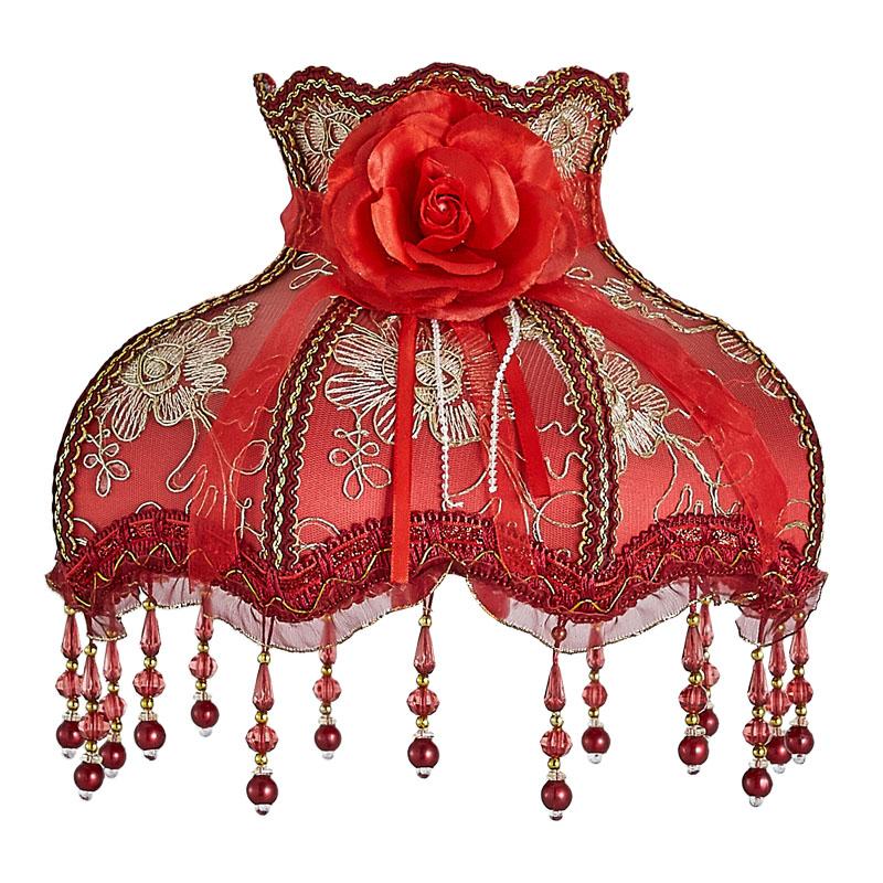 European Style Lampshade Home Decor Retro Light Lamp Cover European Vintage High-End Cloth Art Bead Lace Lampshade