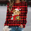 Women's 3D Christmas Print Long Sleeve Round Neck Sweatshirt for 2025 Autumn/Winter