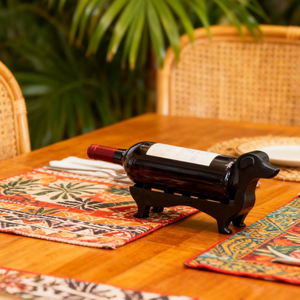 Wine Bottle Rack Dachshund Wine Bottle Holder Unique Dog-shaped Beer Display Stand for Home Kitchen Bar Dining Table Decor