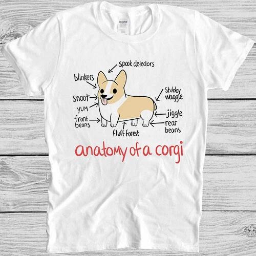 Anatomy Of A Corgi Meme Gift Dog Puppy Movie Music Funny  Gift Tee T Shirt 7101 M