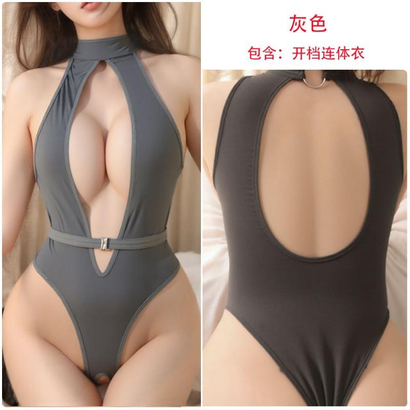 Night concubine erotic underwear women's onesie ice silk seduction couple fun teasing tight flirting