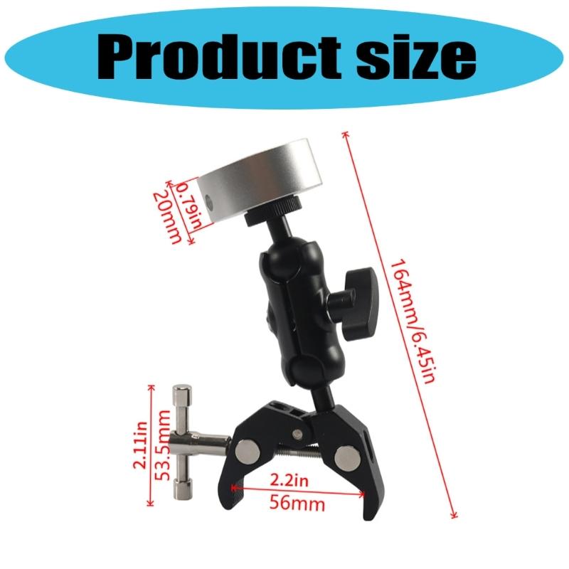 Support de fixation rotatif à 360 degrés, pince de fixation pour mini pince en aluminium robuste pour yacht/garde-corps