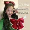 Korean Summer Satin Bow Hair Clip – Large Ribbon Top Clip for Women