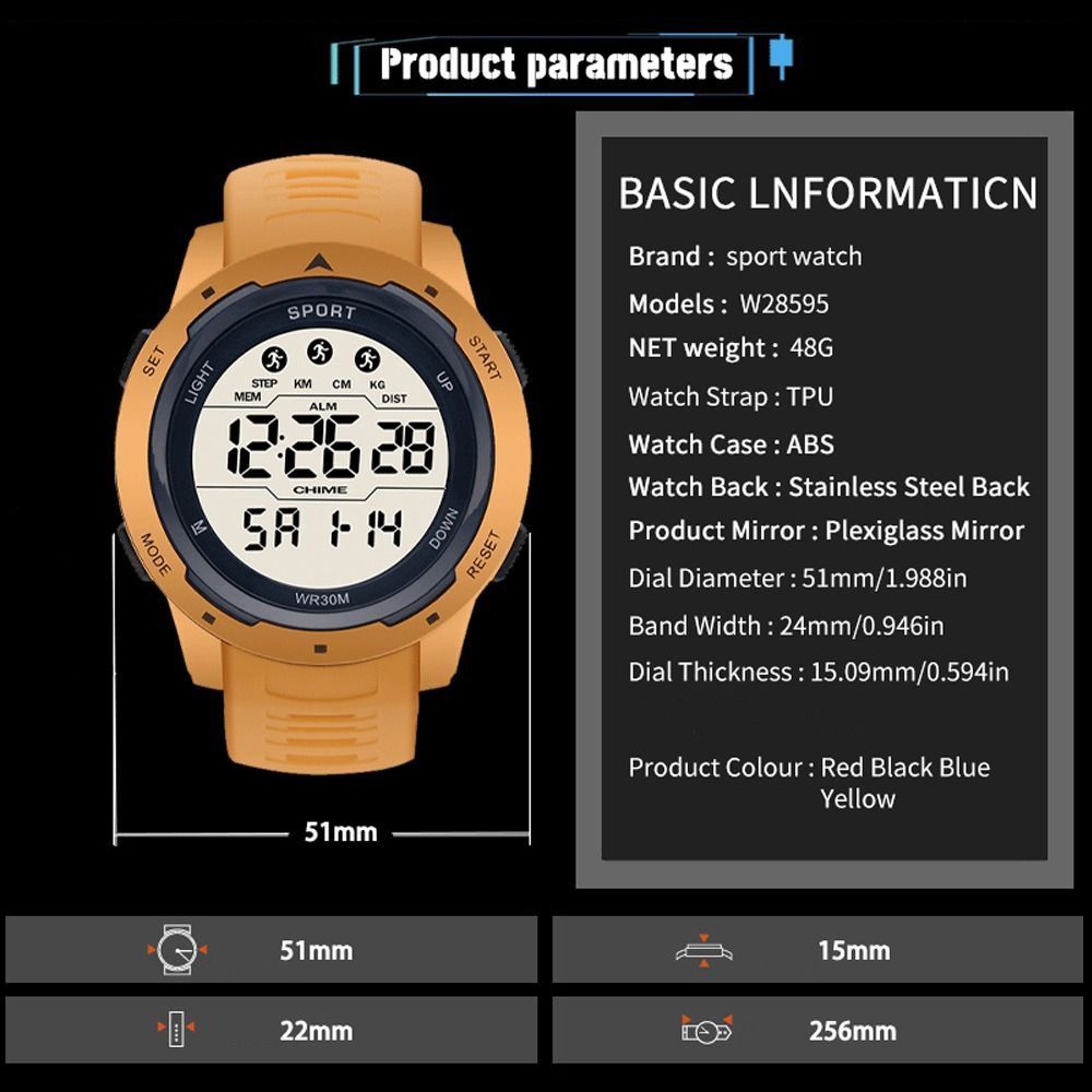 Night Glow Electronic Watch Simple Wristwatches New Multifunction Clock  Men