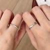 Sterling Silver Mobius Strip Couple Rings - Elegant, Adjustable, Light Luxury Valentine's Day Gift